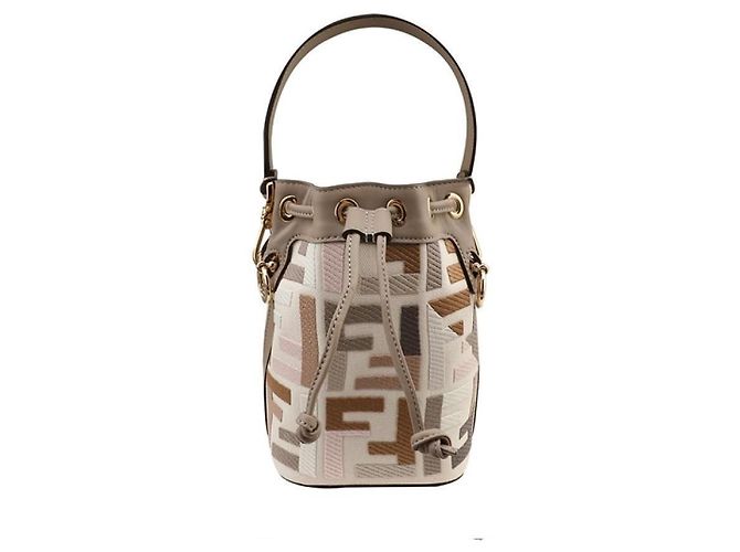 Fendi Mini Borsa Secchiello Montreaux Canvas Multi-Color APKE Multicolore