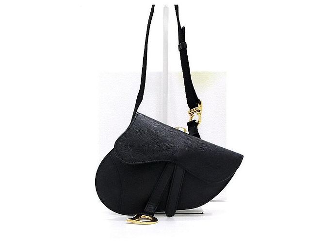 Dior Borsello da cintura e a tracolla Saddle Pouch in pelle nera Nero