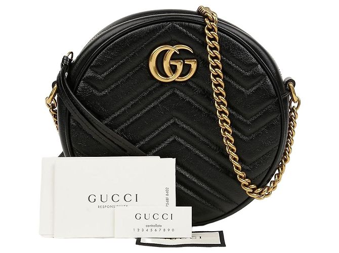 Gucci Mini Borsa a Tracolla Rotonda Nera Nero