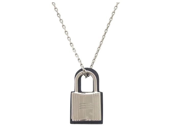 Hermès Colar Hermes O'Kelly PM Metal Swift Prata Azul marinho