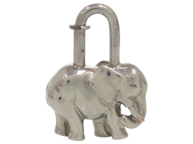 Hermès Hermes Elephant Handbag Charm Silvery