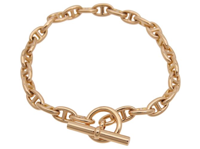 Hermès Bracelet Charmes Hermes Chaine d'Ancre TPM en Or Rose Doré