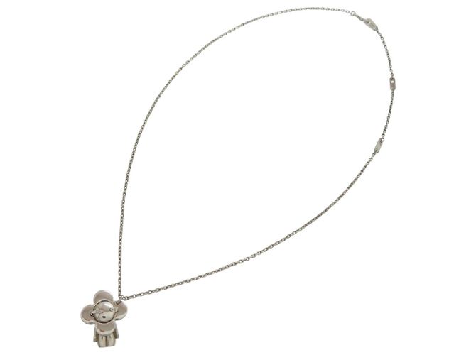 Louis Vuitton Vivienne Metall-Charm-Halskette Silber