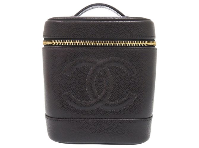 Bolsa Vanity Chanel em couro de bezerro granulado preto