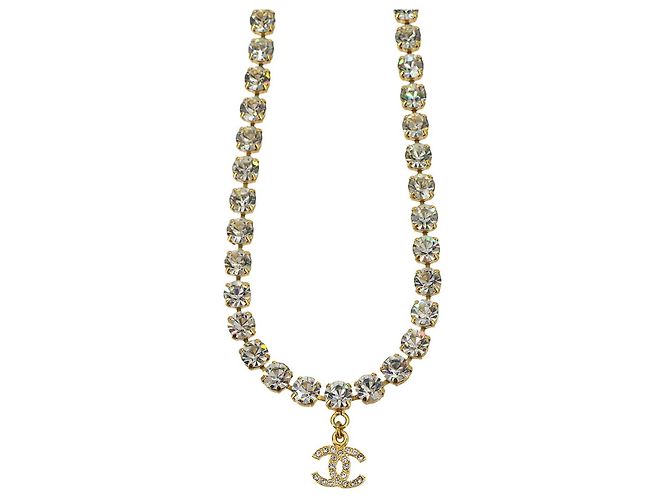 Collana Chanel Coco Mark con strass D'oro