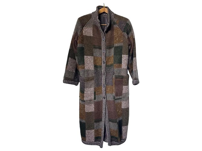 Missoni Patchwork Wollcardigan - Braun & Grün Grau
