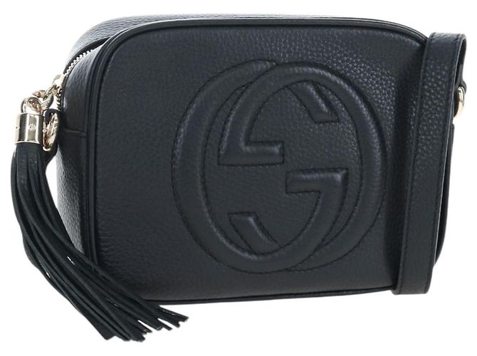 Borsa a tracolla GUCCI Soho in pelle nera e oro 308364 Auth 199930SAV Nero D'oro