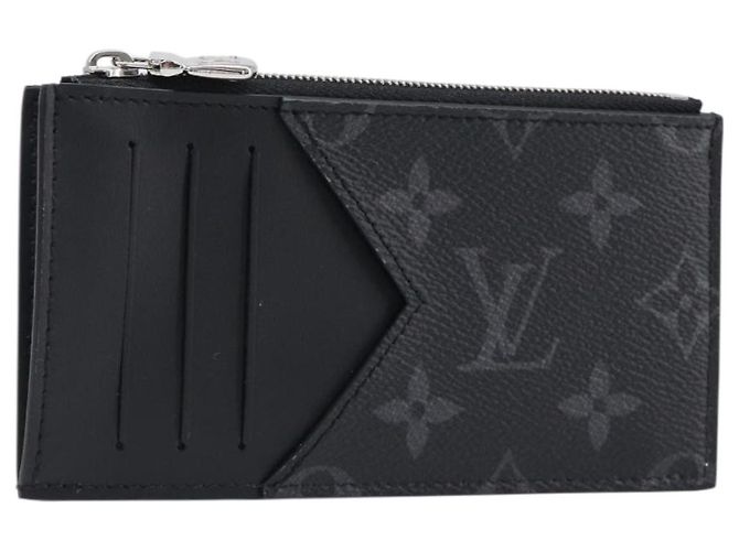 LOUIS VUITTON Monogram Eclipse Coin Card Holder M29656 LV Auth BA15412M Monograma