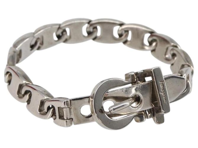 Bracciale Salvatore Ferragamo Metallo Argento Auth BA15472A