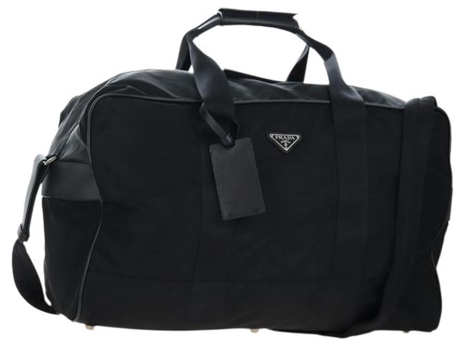 Borsa Boston PRADA Nylon 2way Nero Argento Auth 197909V