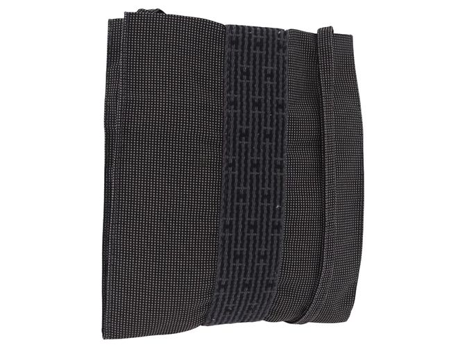 Hermès HERMES Her Line Pochette Canvas Gray Auth 200835 Braun
