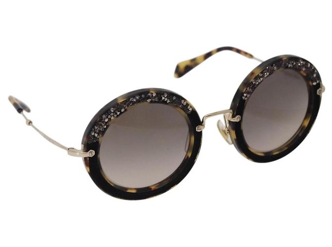 Miu Miu Sunglasses plastic Brown Auth 200100M