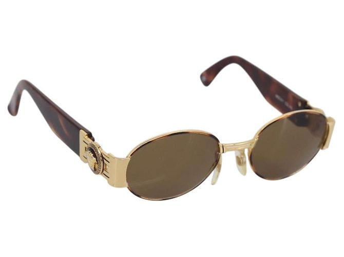 Occhiali da sole Gianni Versace Plastica Brown Gold Auth bs36896 Marrone D'oro