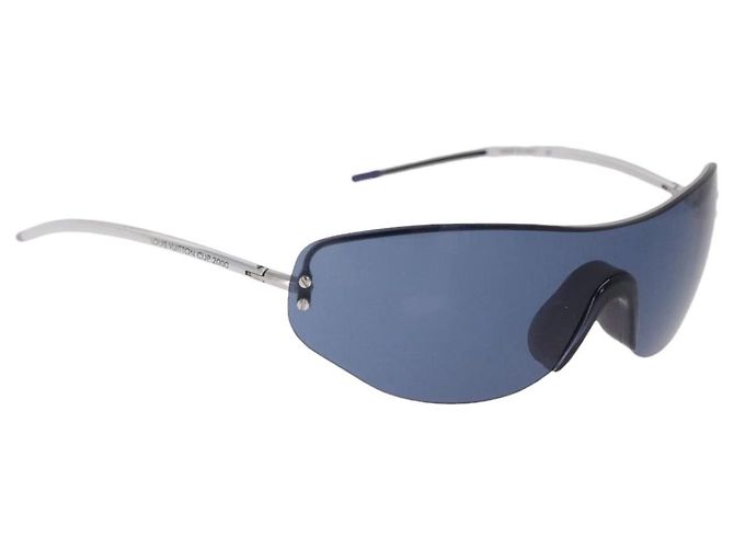 LOUIS VUITTON LV Cup 2000 Sonnenbrille Metal Blue Silver LV Auth BA15455V Silber Blau