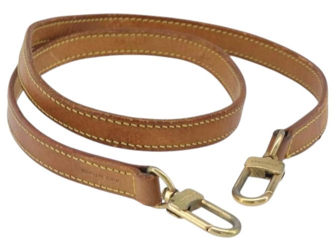 LOUIS VUITTON Nume leather Shoulder Strap Leather 39"" Beige LV Auth 199906 Bege