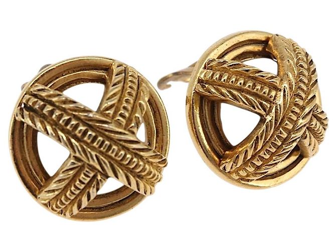 CHANEL Ohrringe Metall Goldfarben CC Auth 197920