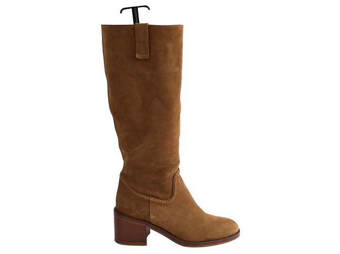 Sessun Stiefel aus Wildleder Camel Kamel