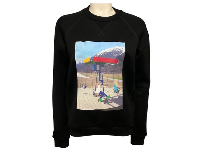 Felpa in cotone Plan C Black Multi Graphic Print Nero