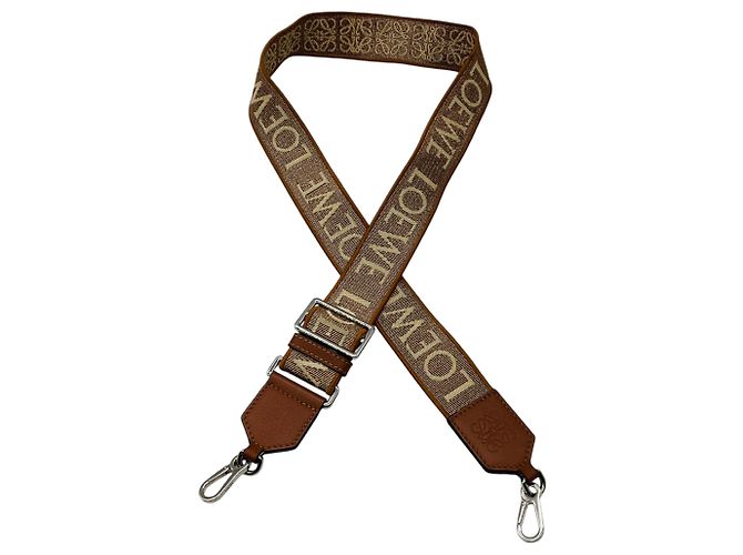 Tracolla in jacquard Anagram Loewe Tan Shimmer Cammello