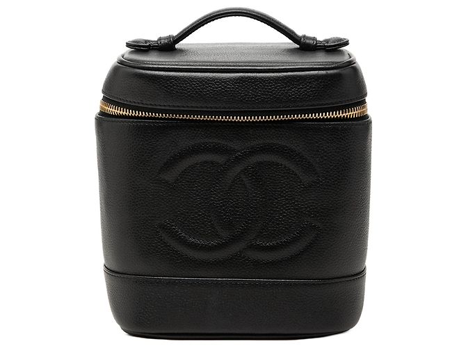 Bolsa Vanity Chanel CC Caviar Preta Preto