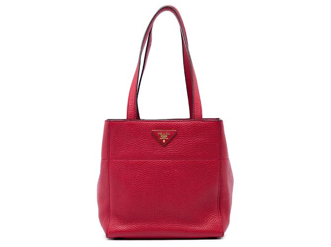 Bolso Tote Prada Vitello Daino Rojo Roja