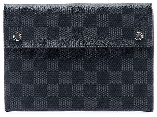 Borsa a pochette Louis Vuitton Damier Graphite Alpha Pochette MM nera Nero