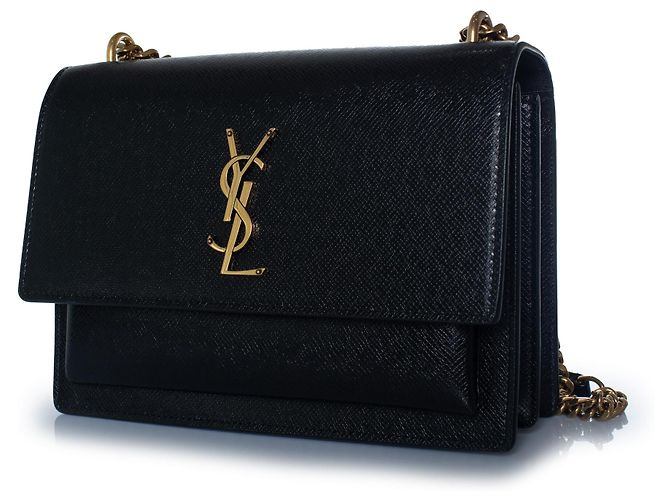 Saint Laurent, borsa monogram sunset medium Nero