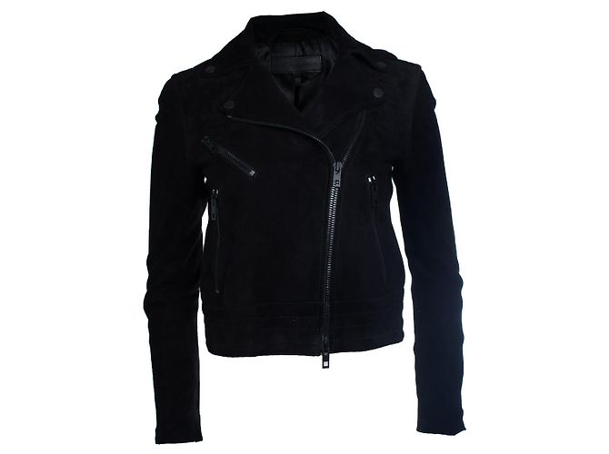 Rag & Bone, black suede biker jacket