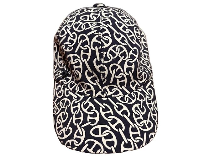 Cappellino Hermès Chaine d'Ancre Blu Navy e Bianco