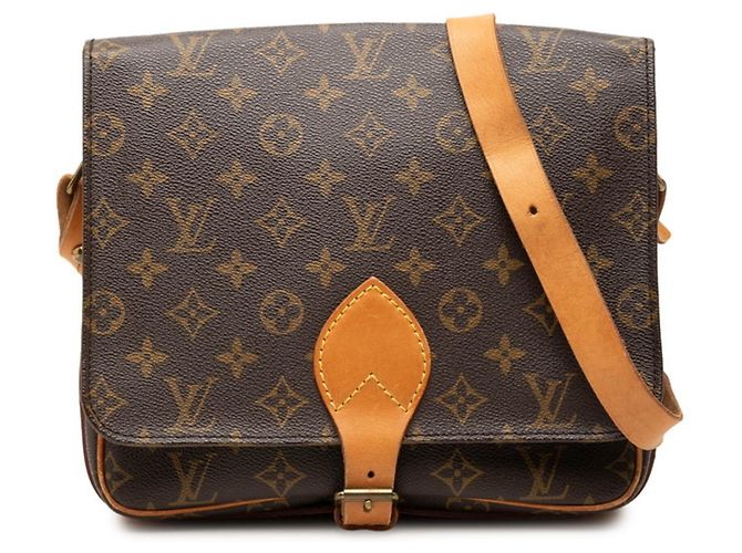 Borsa a tracolla Louis Vuitton Monogram Cartouchiere GM Marrone Monogramma