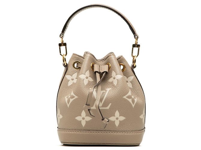 Noe Louis Vuitton Monogram Empreinte Nano Noé Handtasche Beige Monogramm