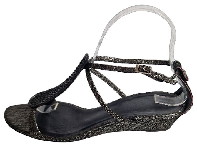 Giuseppe Zanotti Sandali wedge decorati Nero Metallico