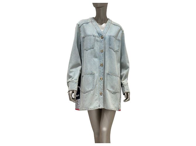 Giacca sovracamicia in denim azzurro CHANEL 21С, FR 40 usata