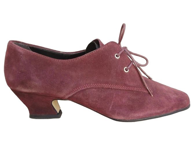 Autre Marque Starlett 1970s Suede Heeled Derbies Dark red