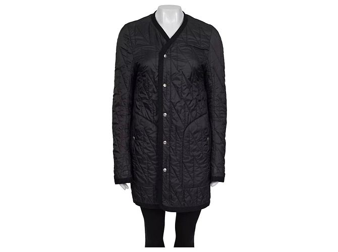 Rick Owens Black Straight Snap Button Jacket Coat IT 40 S Pre-owned