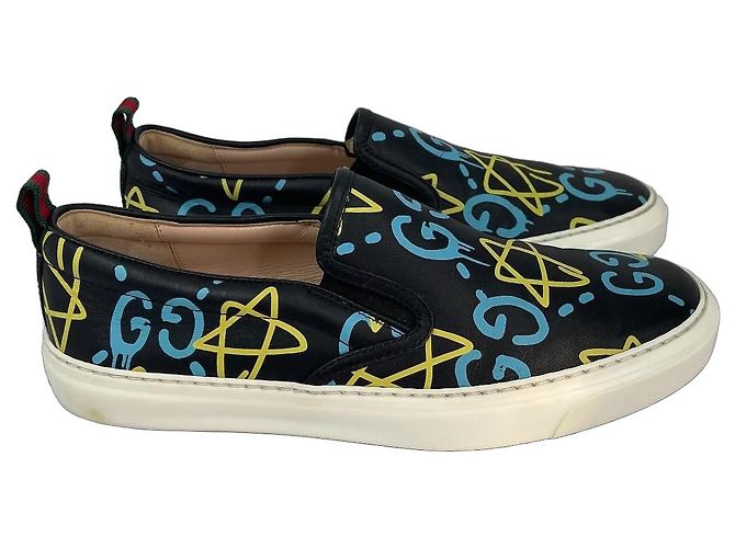 Baskets slip-on en cuir Gucci Ghost Noir Multicolore