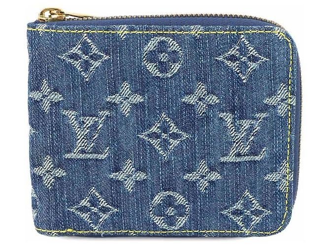 Louis Vuitton Monogram Denim Mini Zippy Bi-fold Wallet Blue