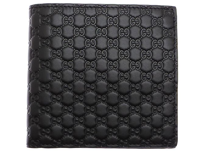 Portafoglio bi-fold Gucci in pelle nera Nero