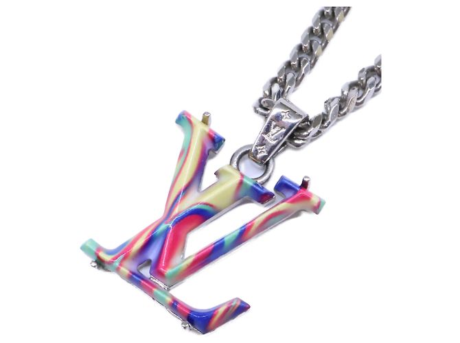 Louis Vuitton MP3353 Collier LV Psychedelic Necklace Argento Multicolore