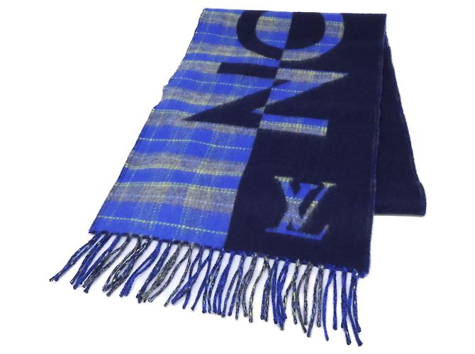 Sciarpa Stole Louis Vuitton in lana e cashmere blu