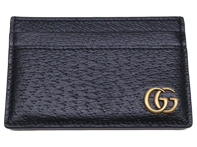 Gucci Double G Black Leather Card Case