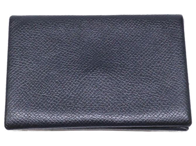 Hermès Hermes Calvi Epsom Card Case Black