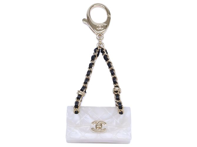 Charm per borsa Chanel placcato oro bianco