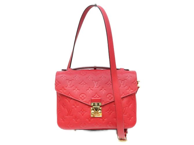 Borsa a tracolla Louis Vuitton Monogram Empreinte Pochette Metis Rosso Fuschia