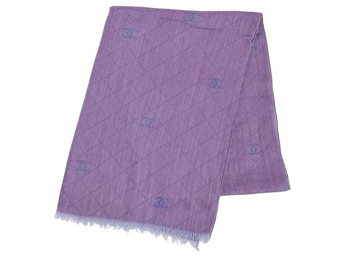 Estola Chanel 13S em cashmere e algodão Roxo