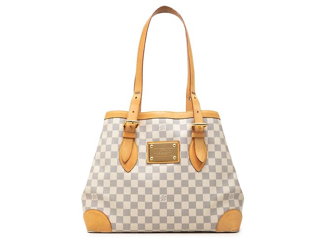 Louis Vuitton White Damier Azur Hampstead MM Weiß
