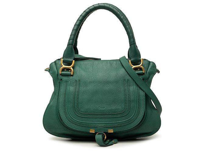 Sac Satchel Marcie Chloé en cuir vert taille Medium