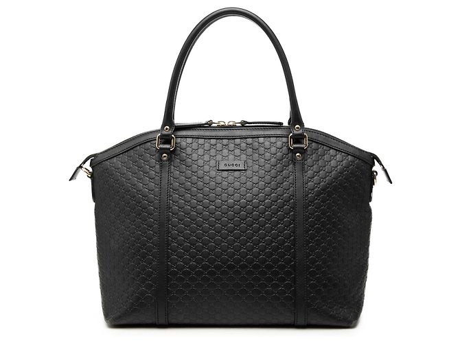 Borsa Satchel Dome Gucci Large Microguccissima Nera Nero