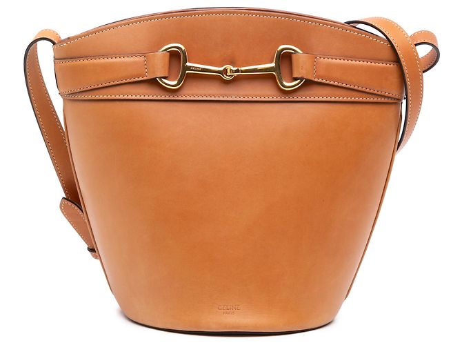 Céline Sac seau Crecy en cuir marron Celine