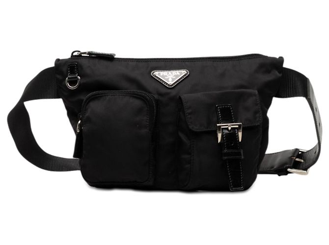 Prada Black Tessuto Multi Pocket Belt Bag
